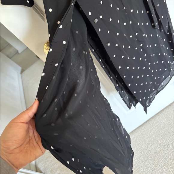 Babaton Black and White Long Sleeve Sundress with Notched Collar - Picture 8 of 8